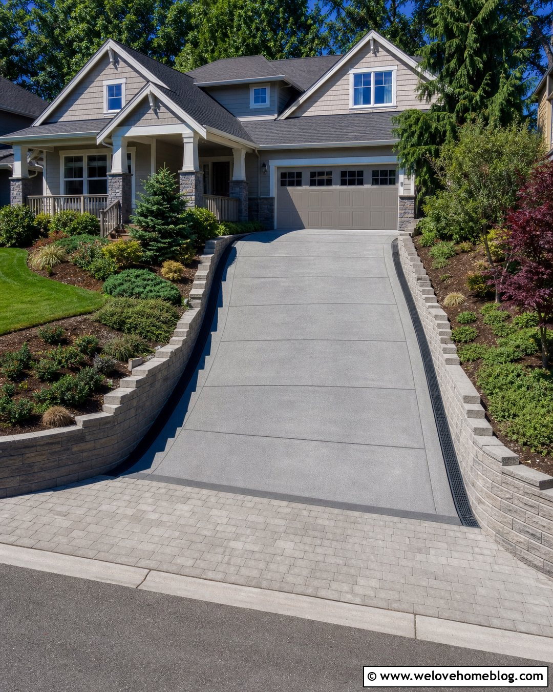 Regraded Steep Driveway - 35 Steep Driveway Solutions Ideas