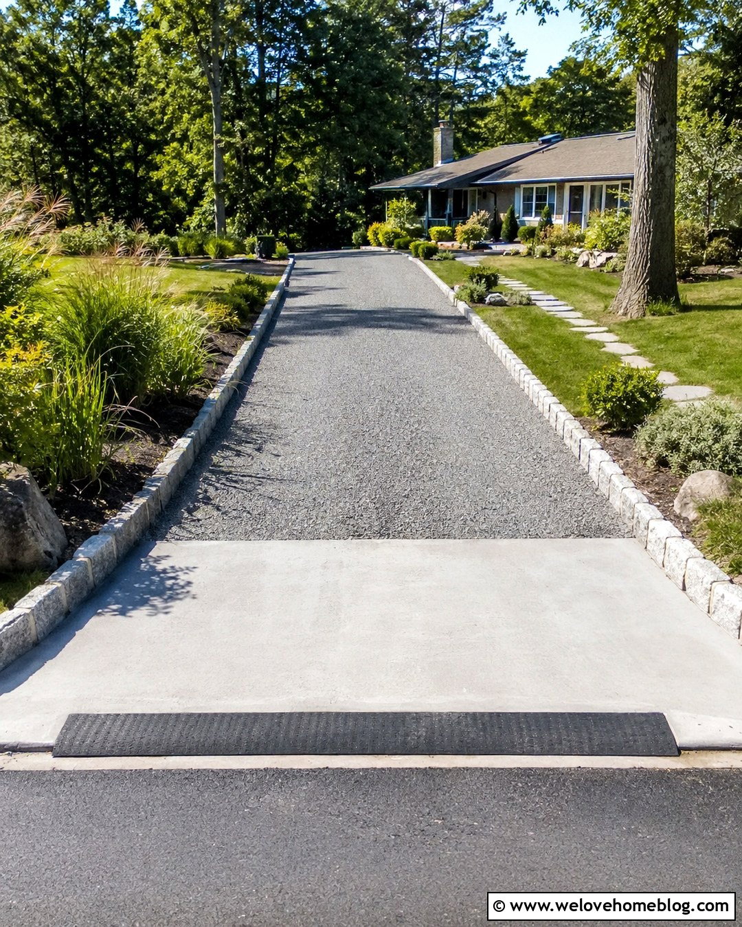 Removable Driveway Curb Ramp With Gravel Driveway - 20 Driveway Curb Ramp Ideas