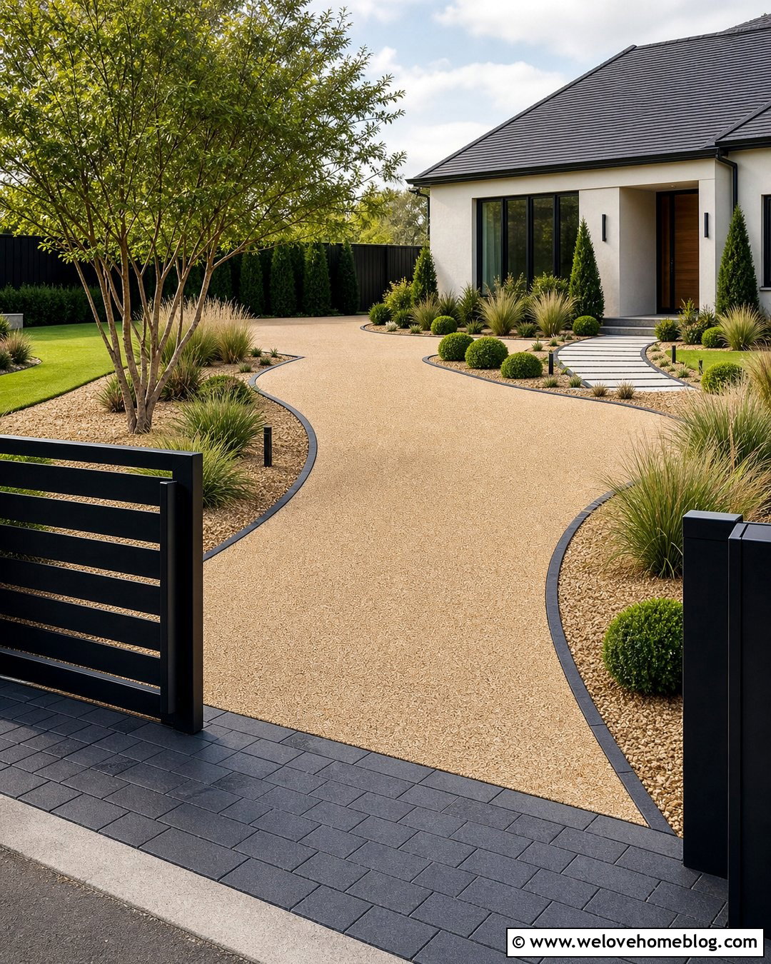 Resin Bound Driveway Entry With Steel Edging - 30 driveway entry ideas