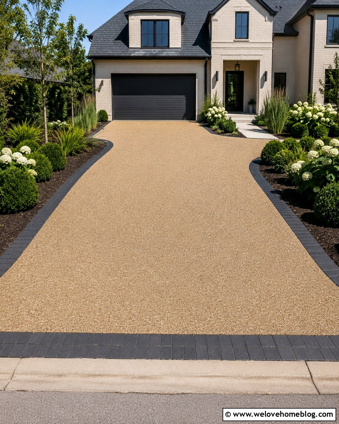Resin Bound Driveway With Clean Borders - 20 Summer Driveway View Ideas