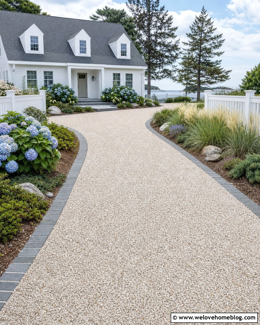 Resin Bound Driveway With Coastal Landscaping - 30 front yard driveway ideas