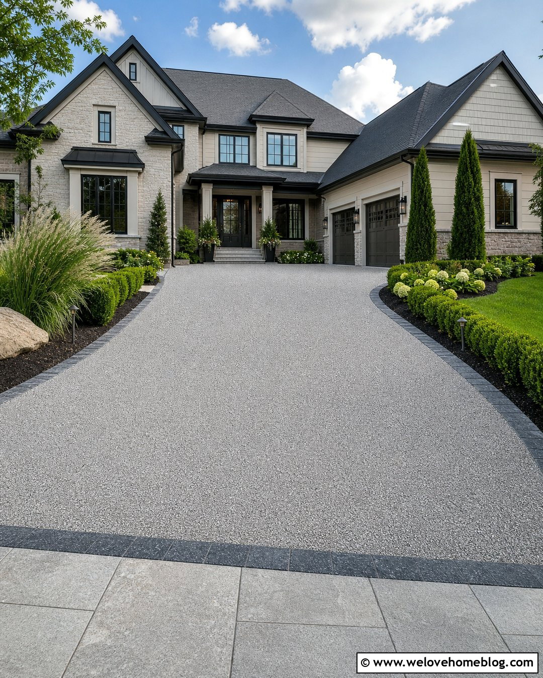 Resin Bound Driveway With Granite Border - 50 Driveway Ideas