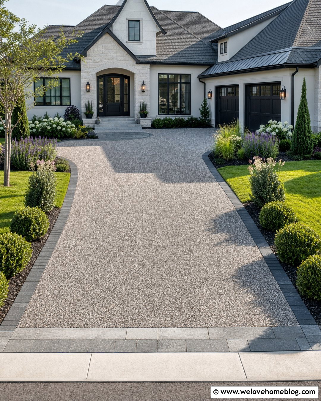 Resin Bound Driveway With Low Maintenance Landscaping - 20 Adding Driveway To Front Yard Ideas