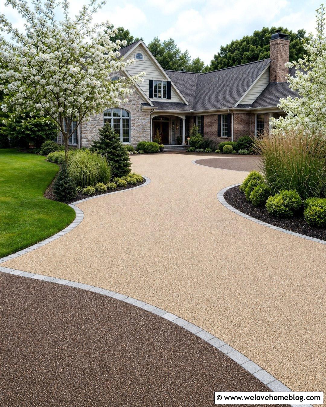 Resin Bound Driveway With Mixed Aggregate Zones - 30 Resin Bound Driveways Ideas