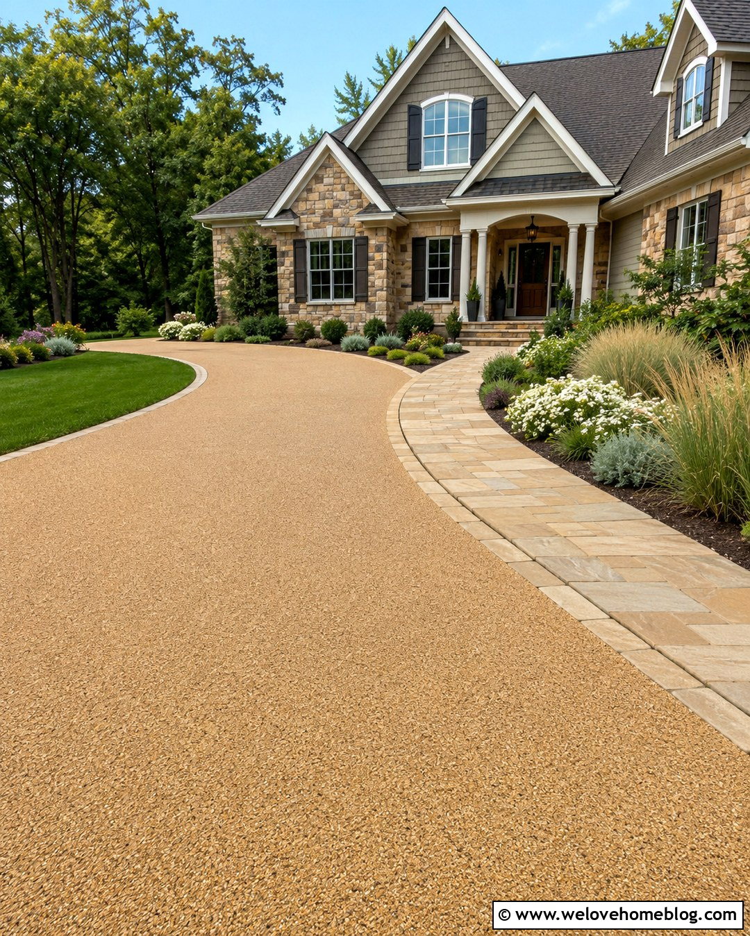 Resin Bound Driveway With Sandstone Kerbing - 20 Driveway Kerbing Ideas