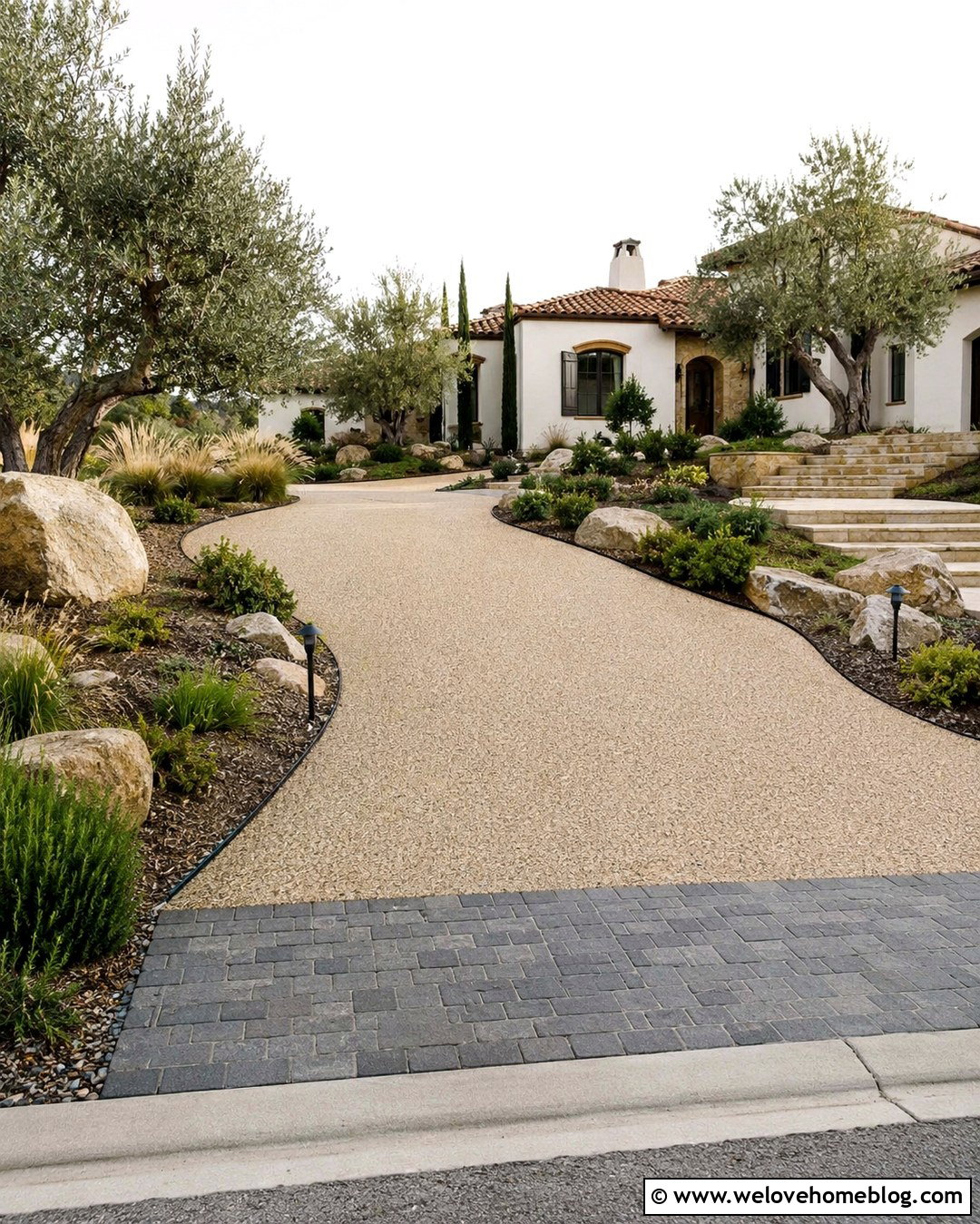 Resin Bound Driveway With Steel Edging - 20 Driveway Hardscape Ideas