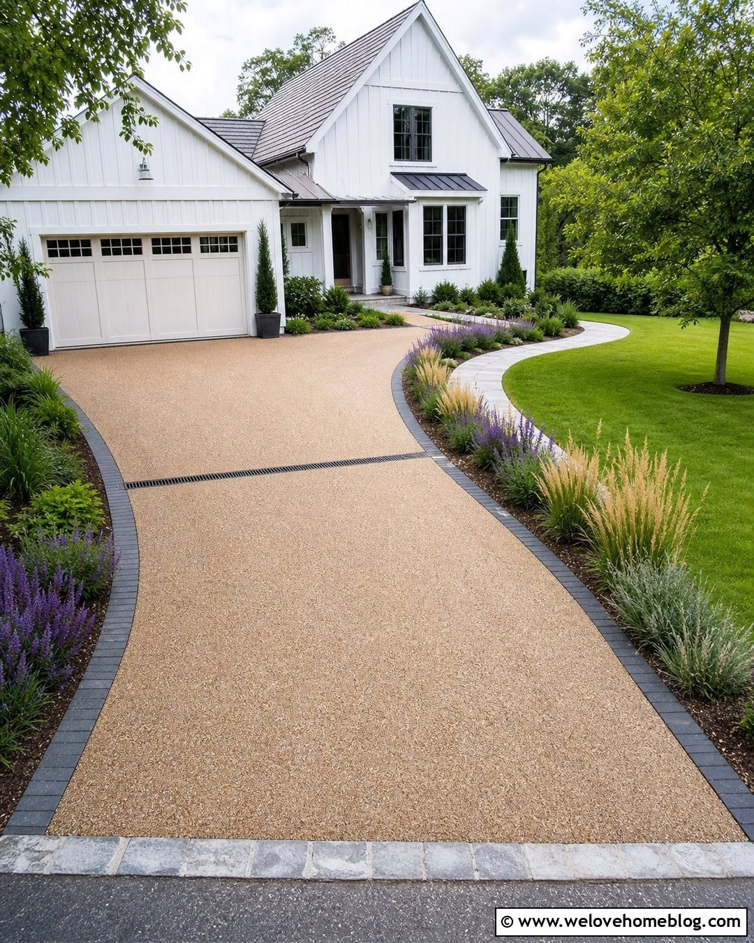 Resin Bound Gravel Downward Sloped Driveway - 20 Downward Sloped Driveway Ideas