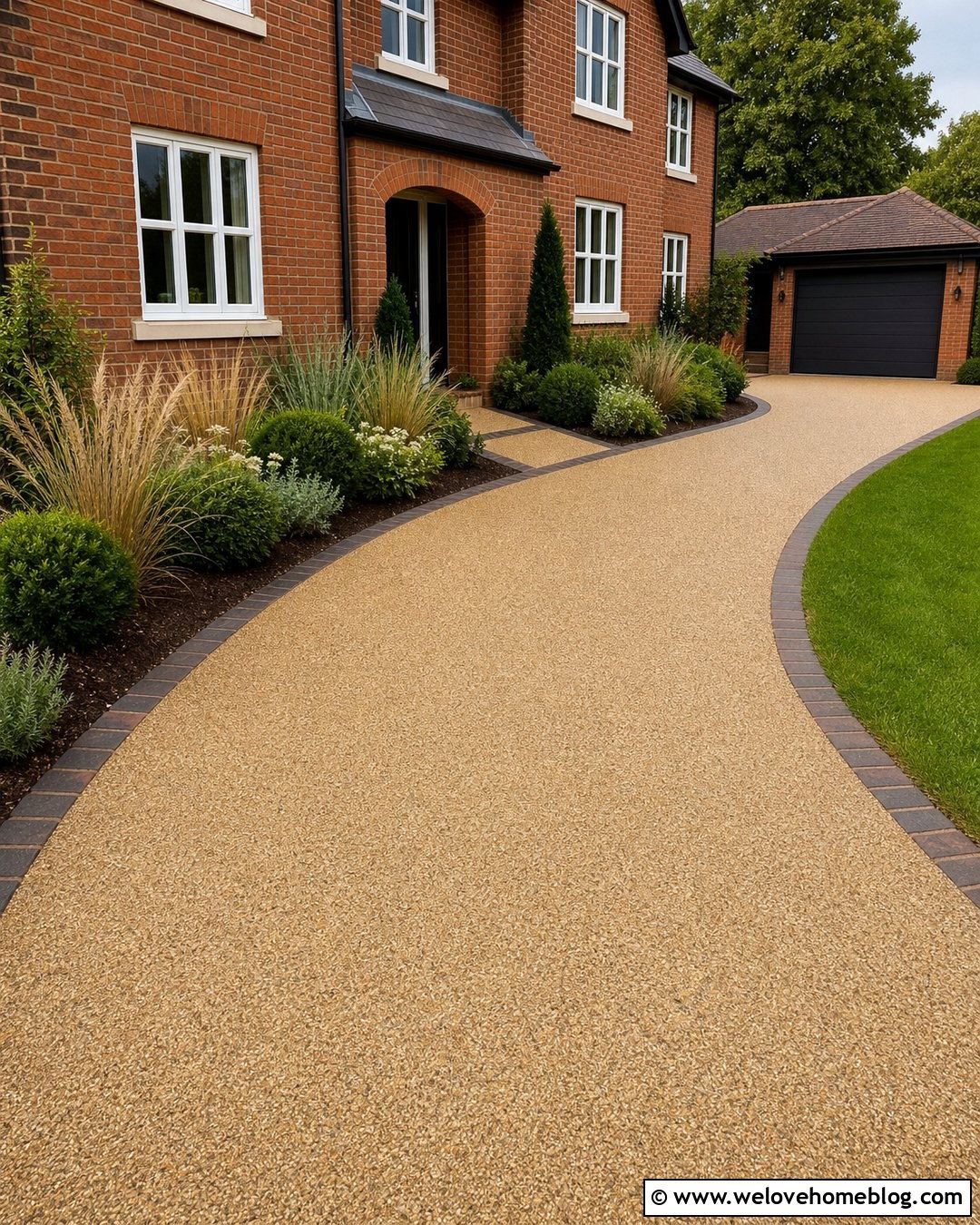 Resin Bound Gravel Driveway With Brick Edging - 25 Driveway Alternatives Ideas