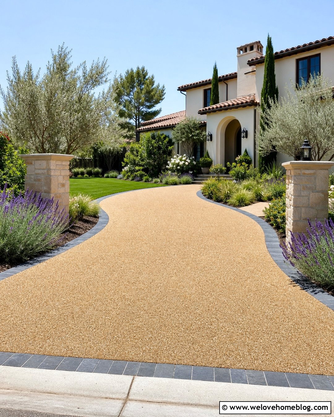Resin Bound Gravel Driveway With Curved Edges - 20 porous driveway ideas