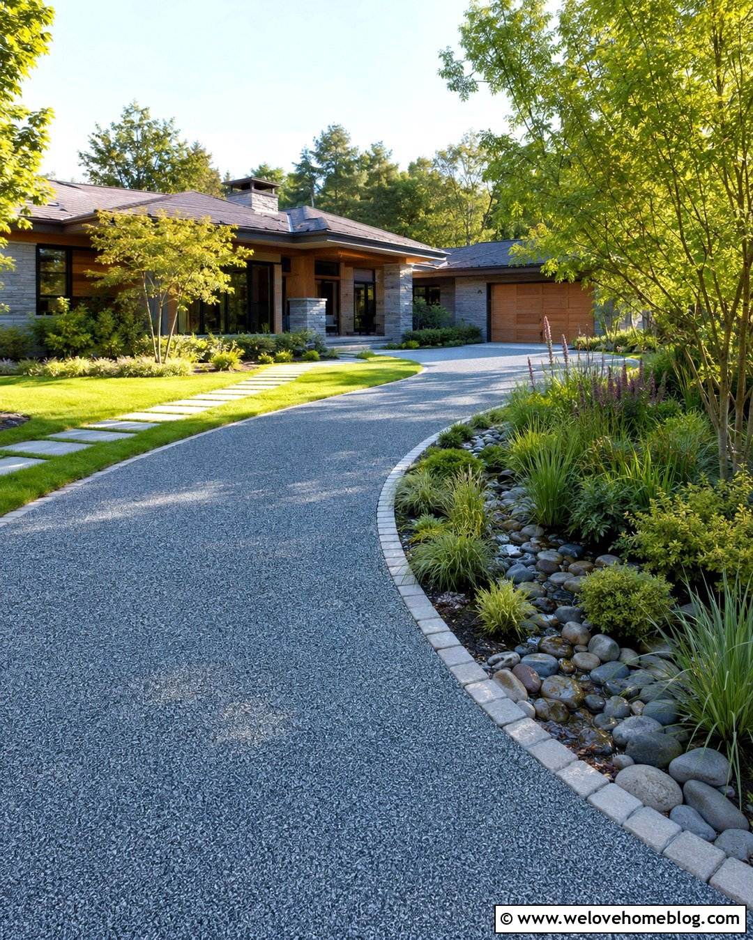 Resin Bound Gravel Driveway With Rain Garden Border - 20 Resin Bound Gravel Driveway Ideas