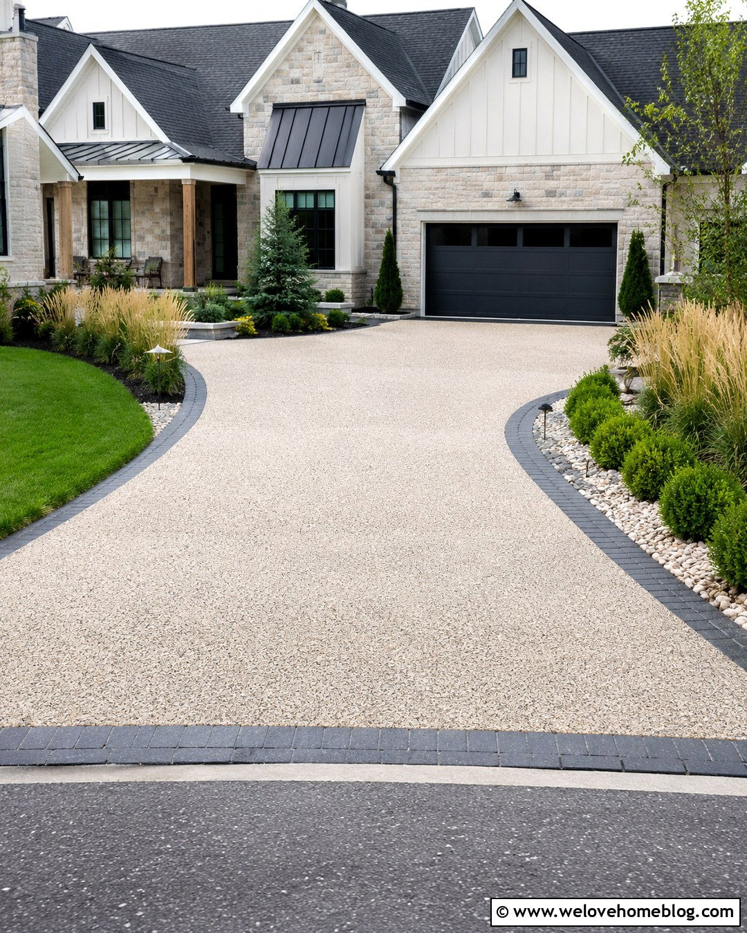 Resin Bound Gravel Driveway With Sleek Borders - 20 Nice Driveway Ideas