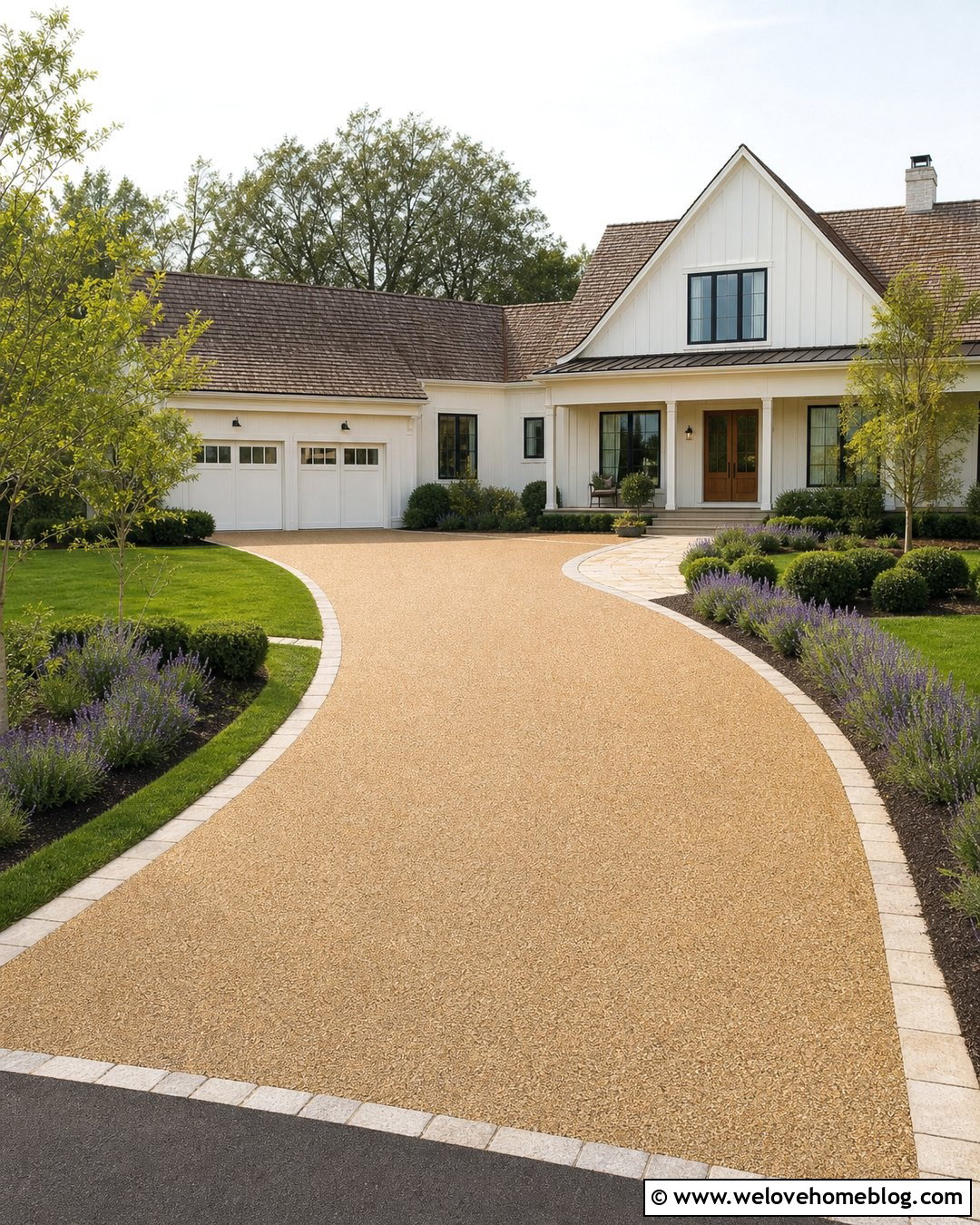 Resin Bound Gravel Driveway With Stone Borders - 20 Concrete Driveway Alternatives Ideas