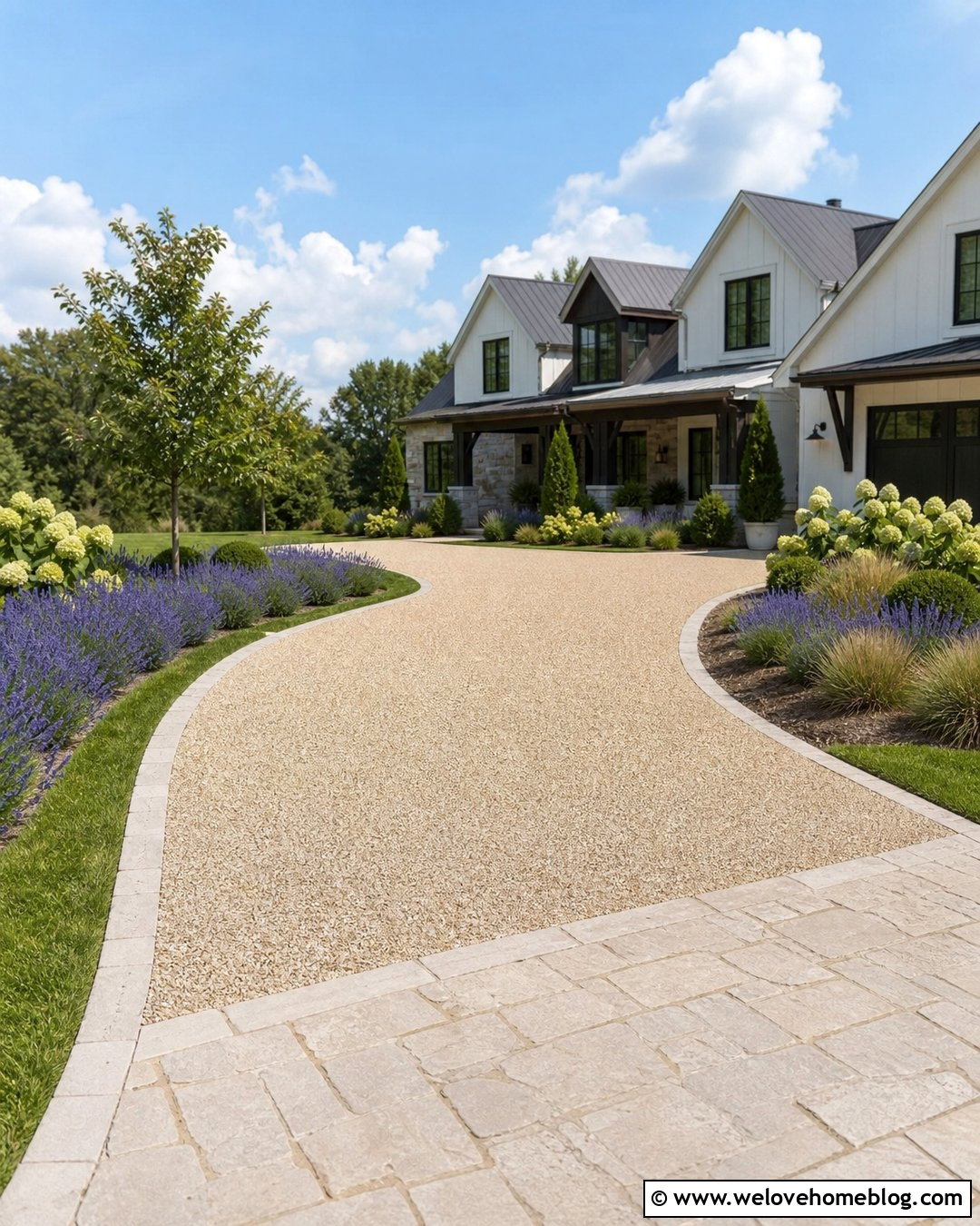 Resin Bound Gravel Driveway With Stone Edging - 20 Driveway Paving Ideas