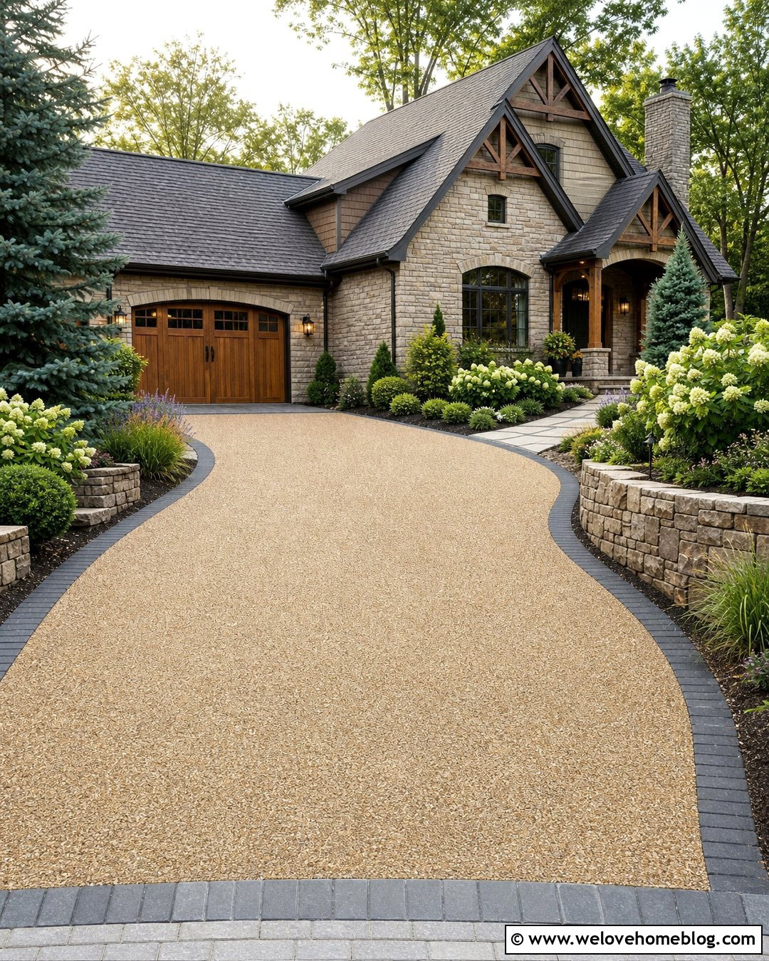 Resin Bound Gravel Driveway With Stone Walls - 20 Picture Of Driveway Ideas
