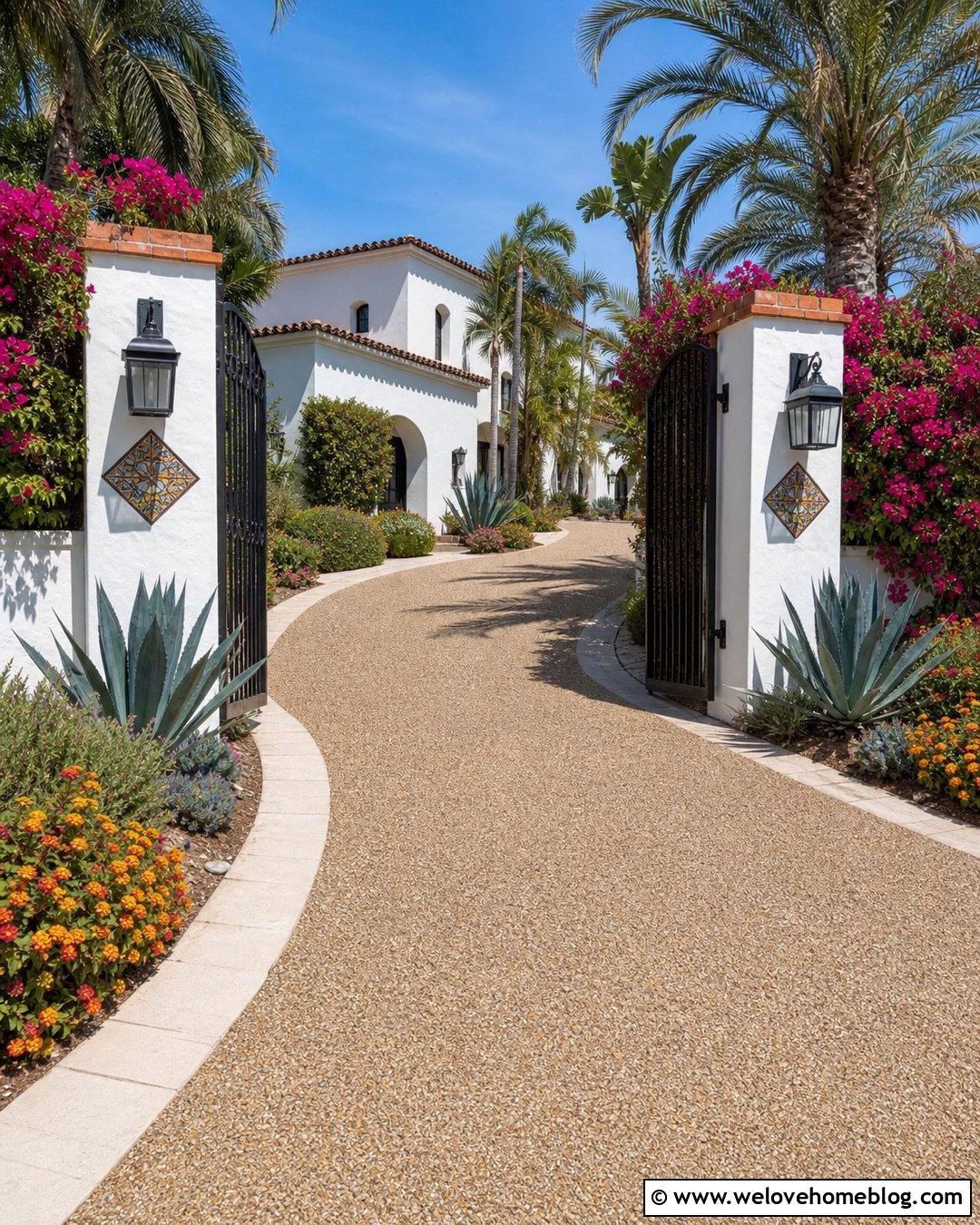 20 Hacienda Driveway Entrance Ideas With Warm Spanish Style