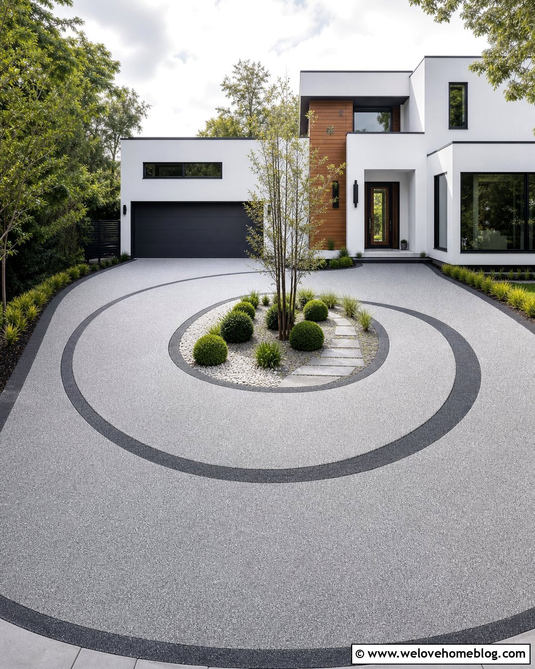Resin Bound Spiral Driveway For A Modern House - 20 Spiral Driveway Ideas