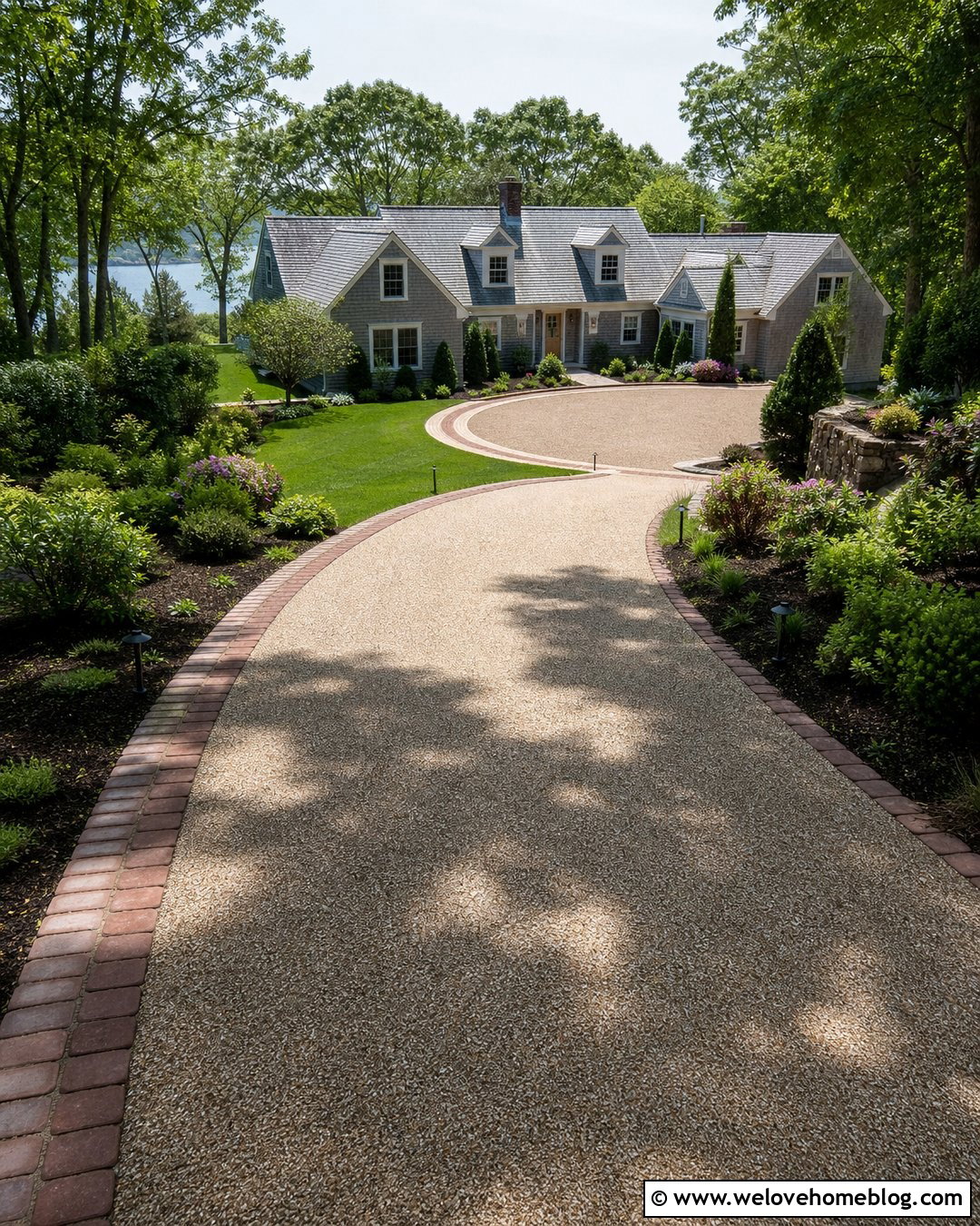 Resin Bound Steep Driveway With Brick Edging - 20 steep driveway down to house ideas