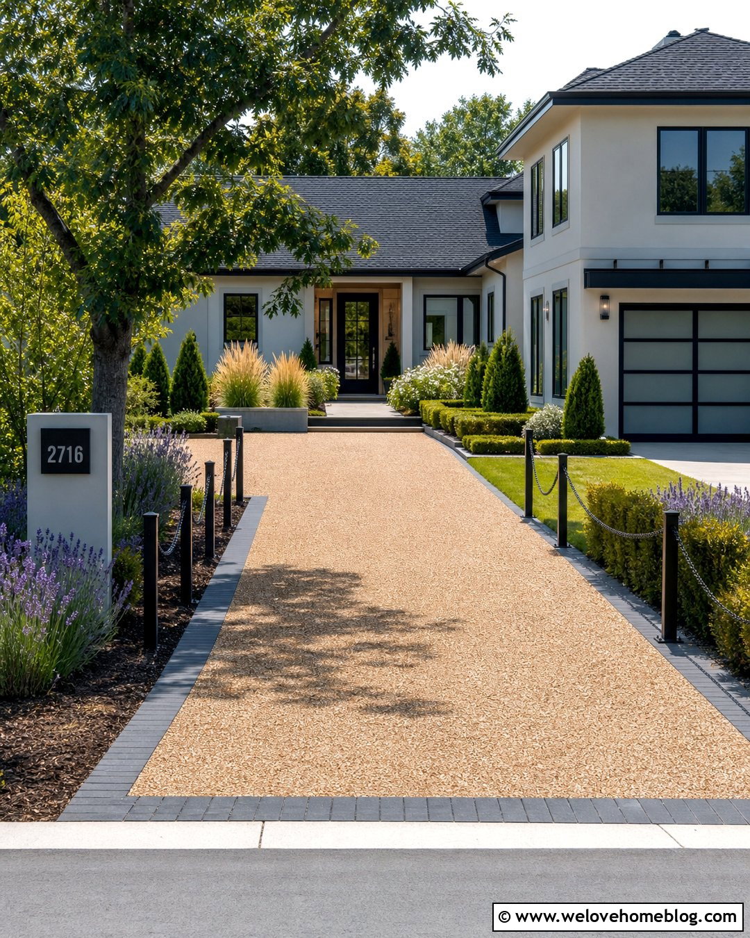 Resin Driveway Chain With Black Posts - 20 Chain To Block Driveway Ideas