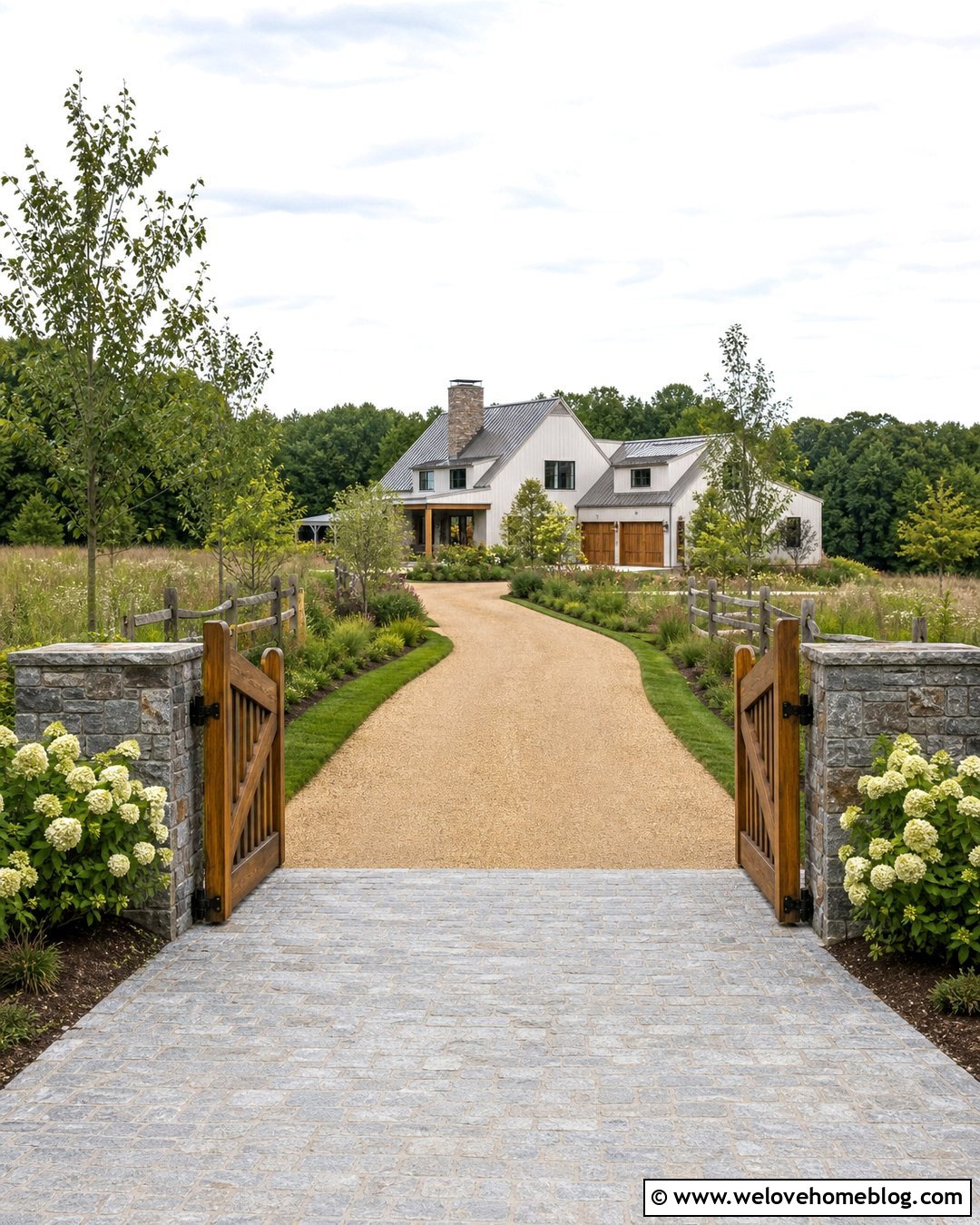 Resin Driveway With A Wood Entrance Gate - 40 resin driveway ideas