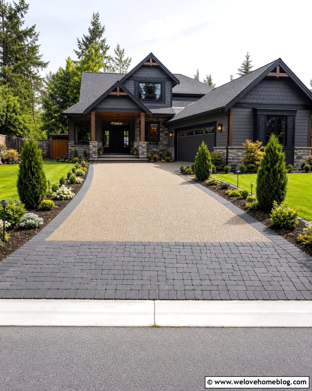 Resin Driveway With Block Paver Apron - 20 Resin Drives Driveways Ideas