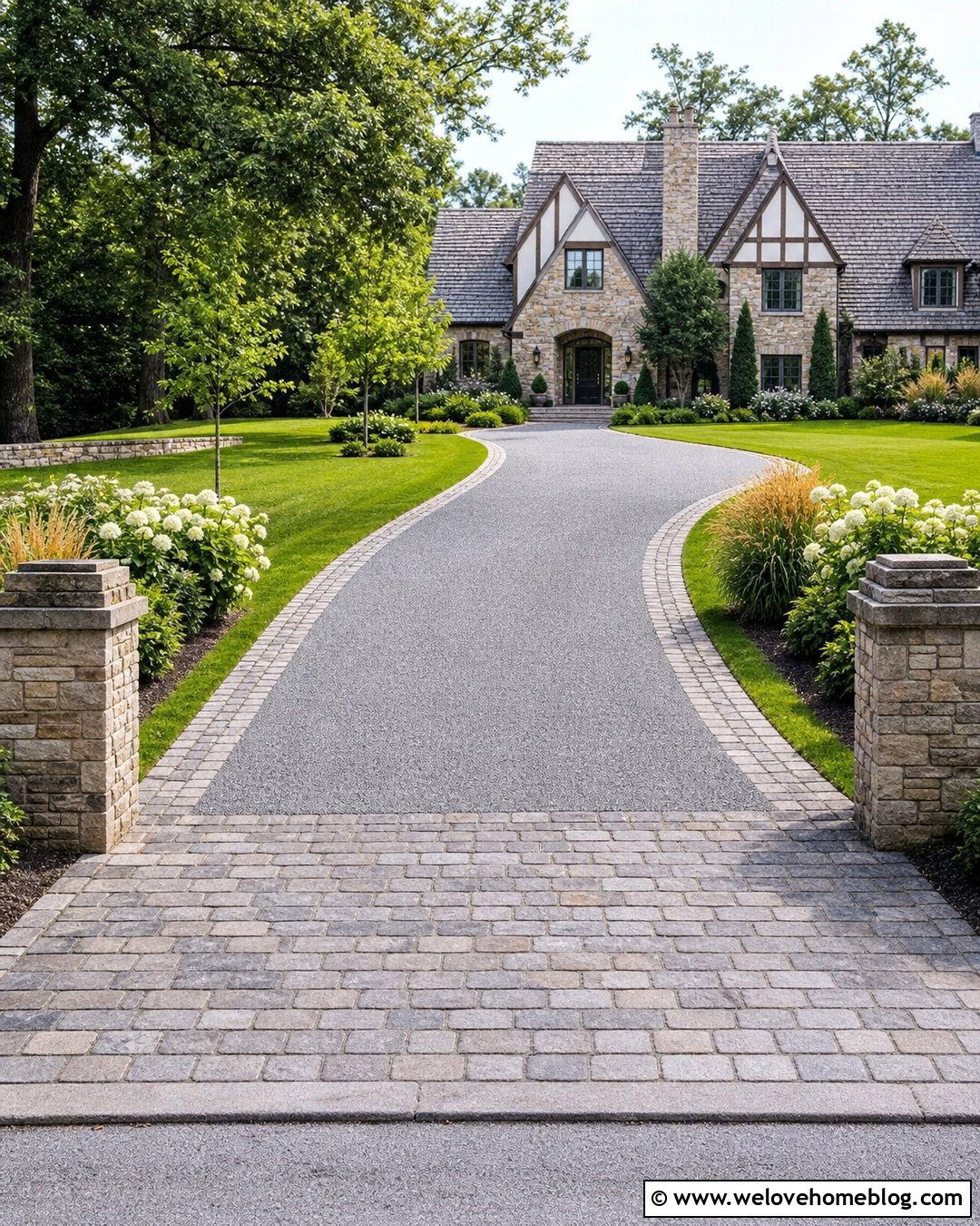 Resin Driveway With Cobblestone Entrance Apron - 40 resin driveway ideas