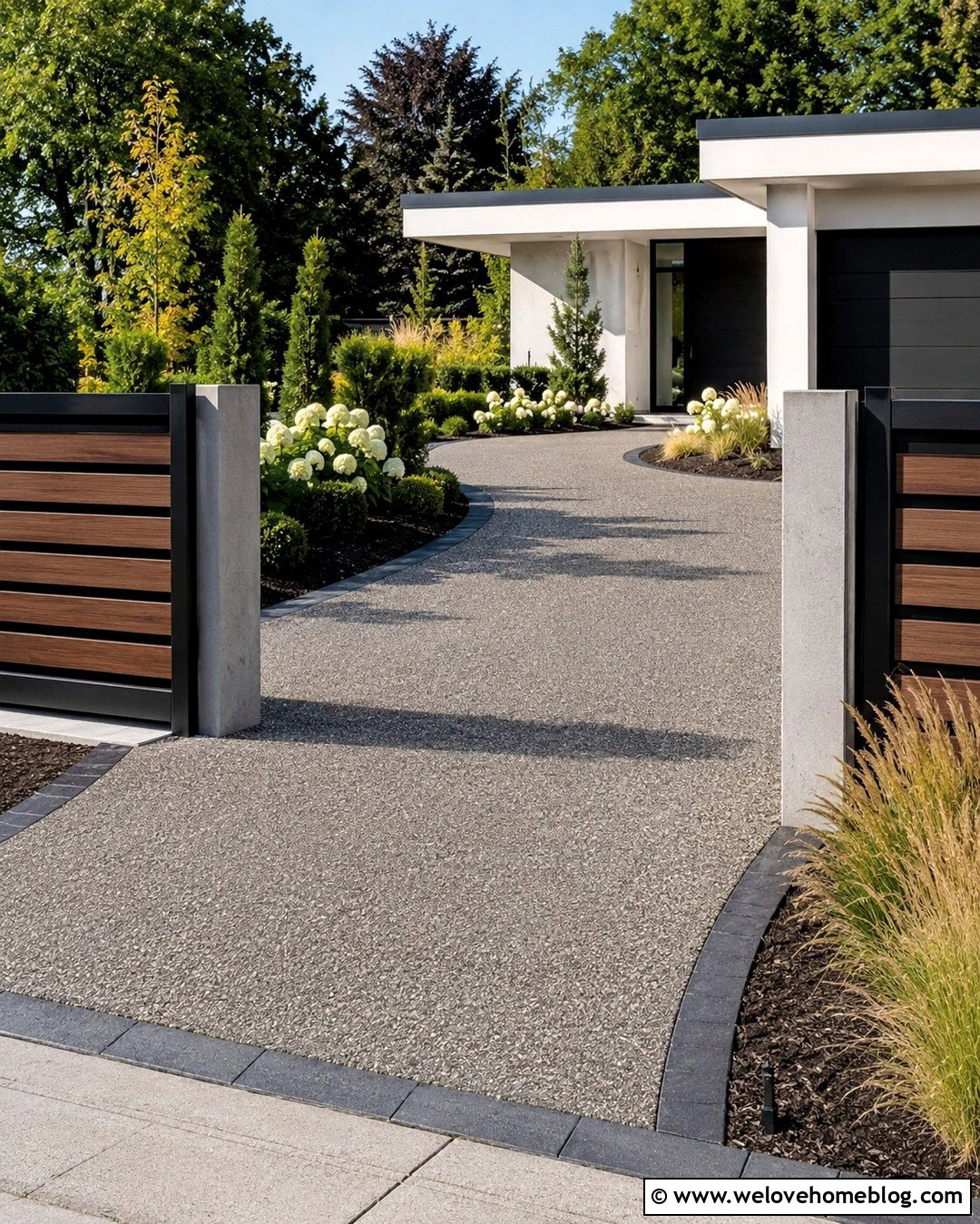 Resin Driveway With Contemporary Gate - 20 front entrance gates driveways ideas