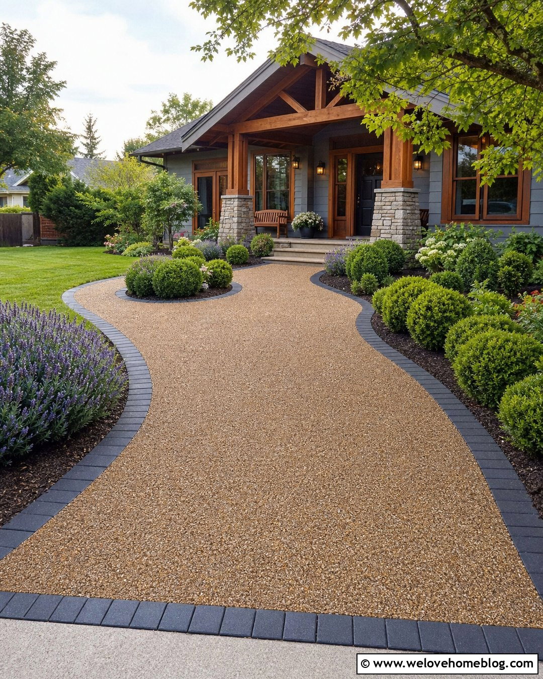 Resin Driveway With Coordinated Front Path - 20 Resin Driveway Inspiration Ideas