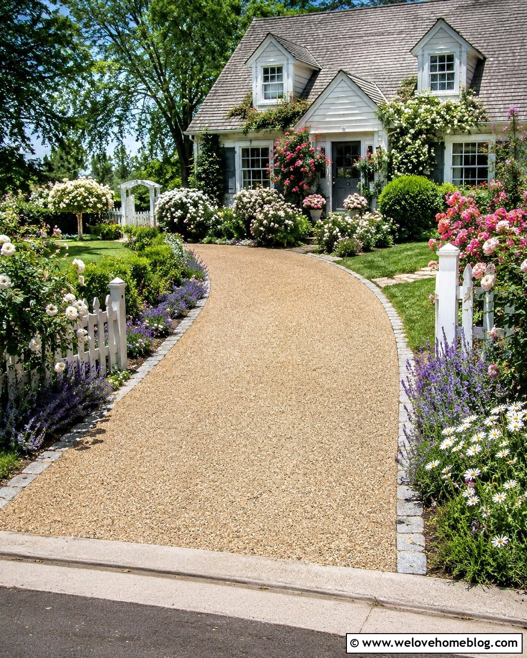 Resin Driveway With Cottage Garden Beds - 20 landscape by driveway ideas
