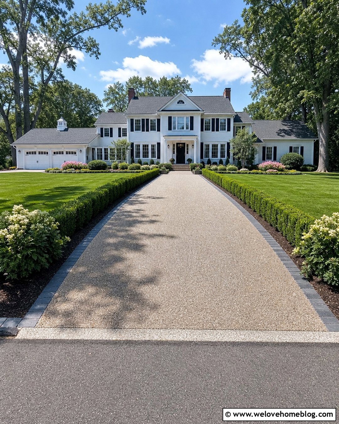 Resin Driveway With Evergreen Hedge Borders - 40 resin driveway ideas