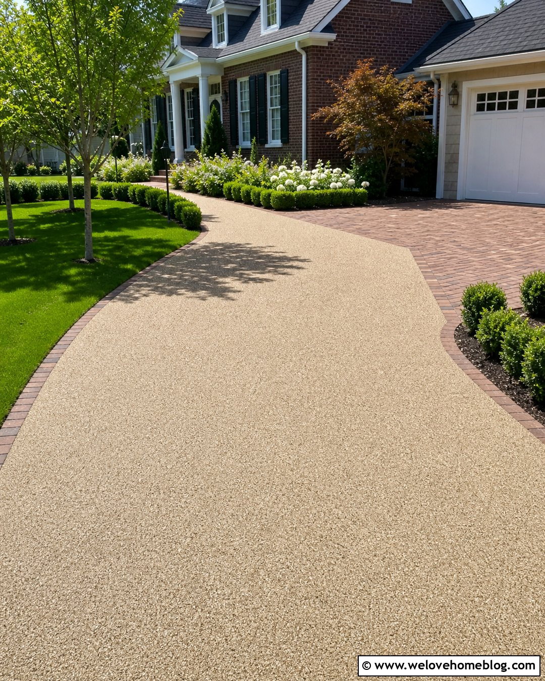 Resin Driveway With Herringbone Brick Apron - 40 resin driveway ideas