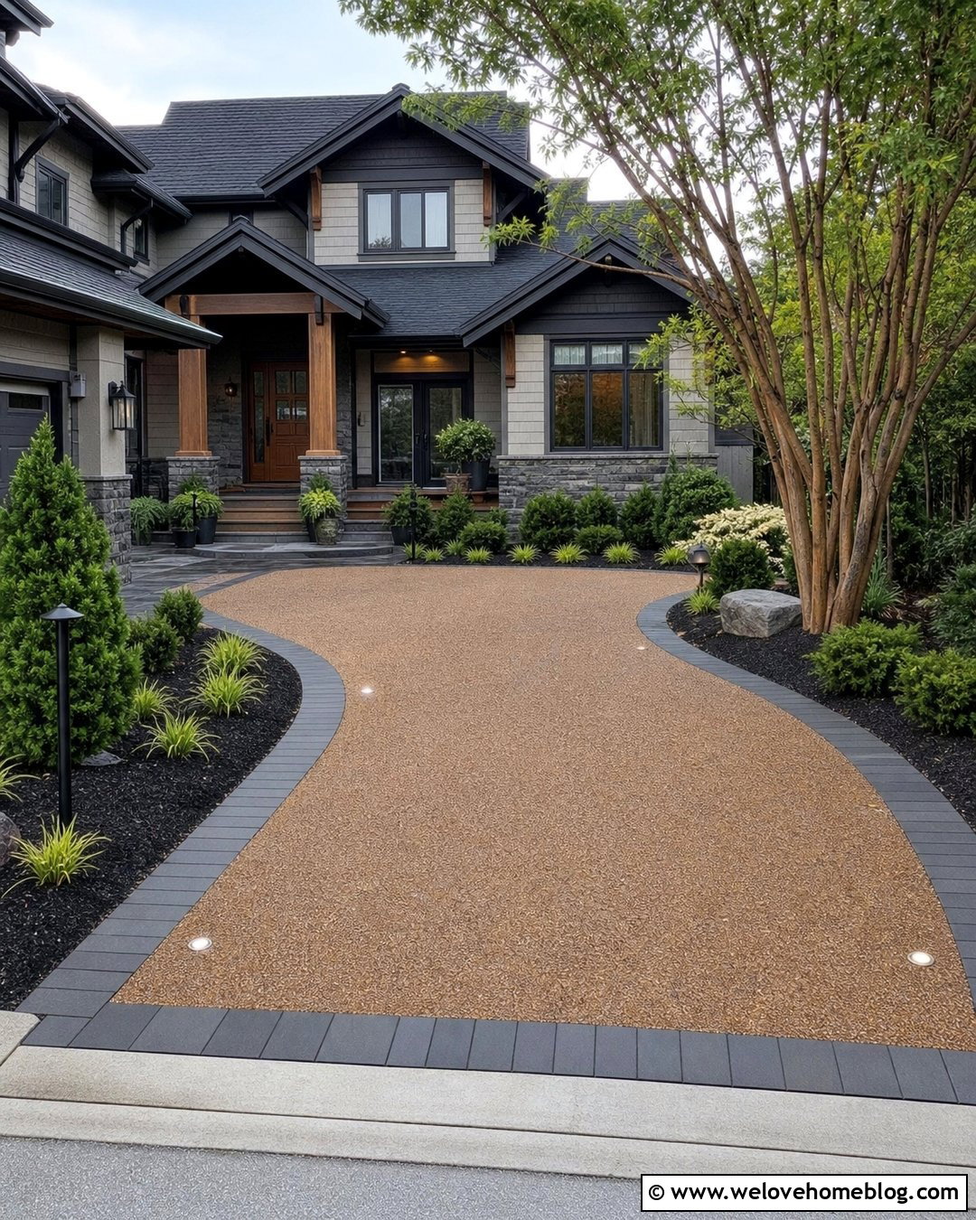 Resin Driveway With Integrated Lighting - 20 Resin Drives Driveways Ideas
