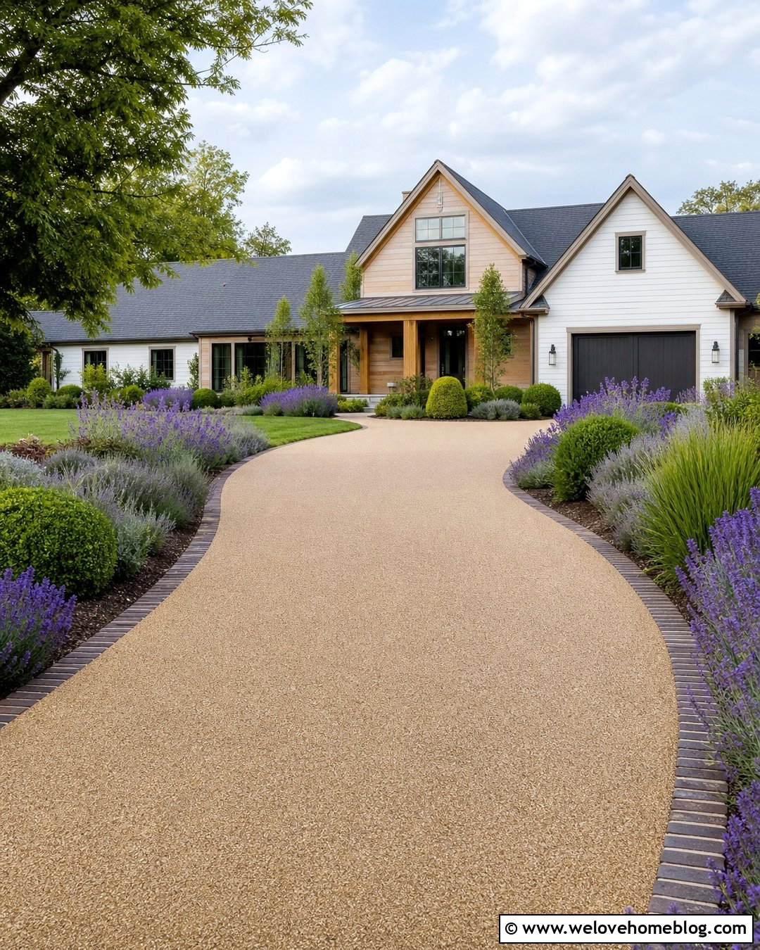 Resin Driveway With Lavender Borders - 40 resin driveway ideas