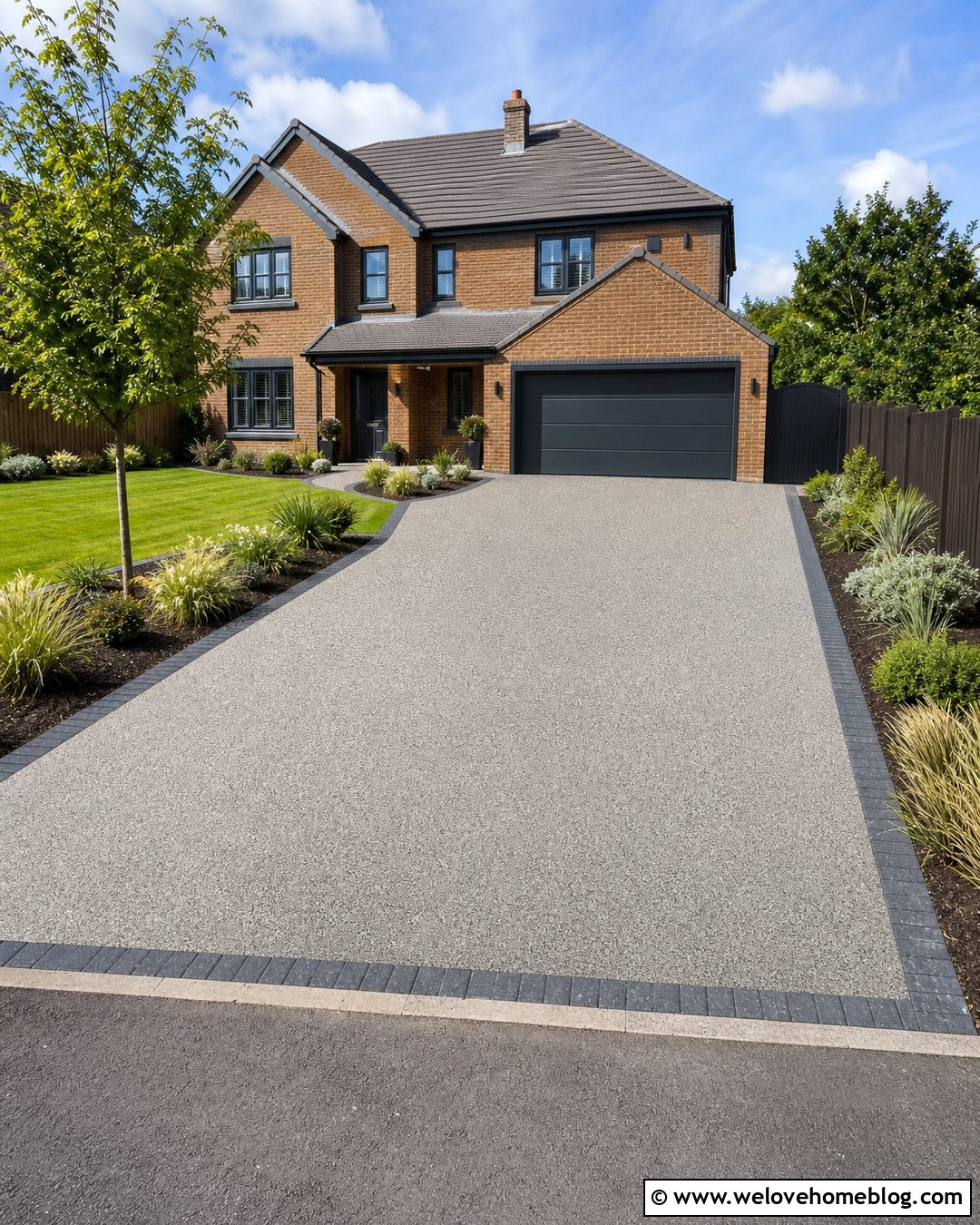 Resin Driveway With Low Maintenance Planting - 35 Resin Driveway Uk Ideas