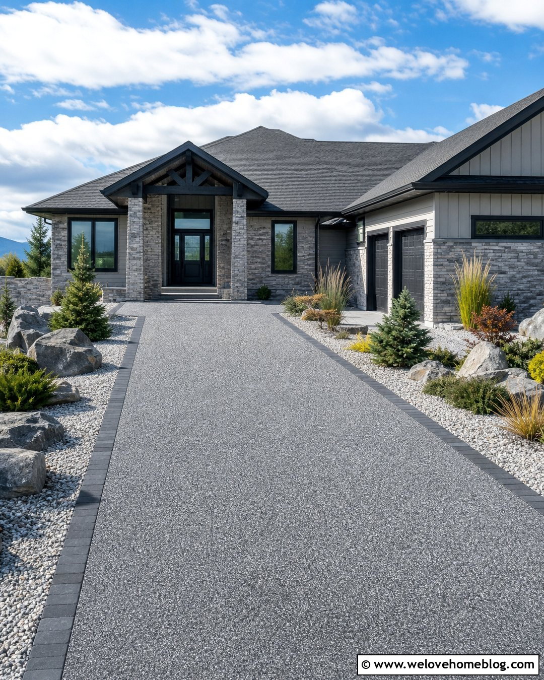 Resin Driveway With Low Maintenance Rock Gardens - 40 resin driveway ideas