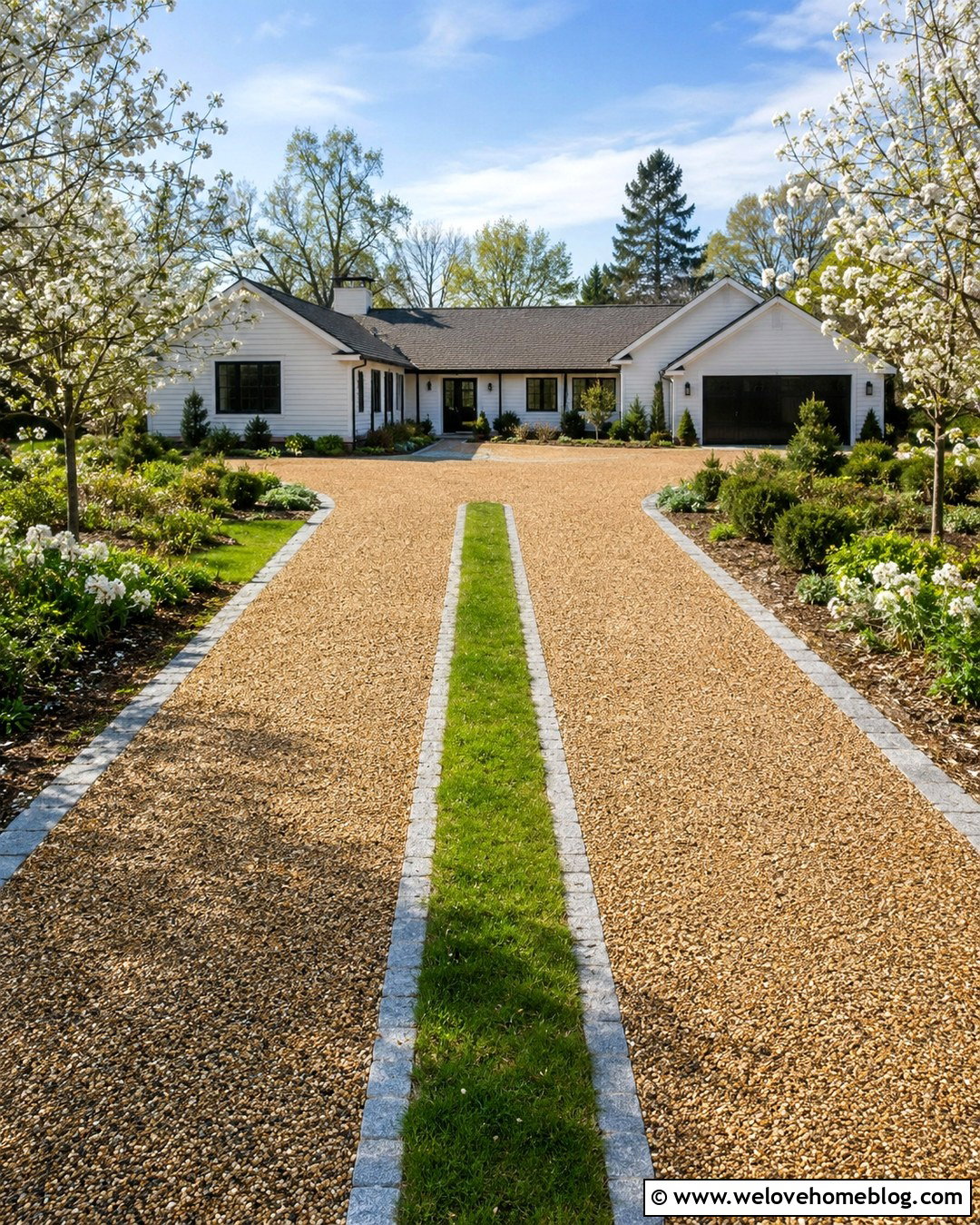 Resin Gravel Driveway With Grass Center Strip - 20 Resin Gravel Driveway Ideas