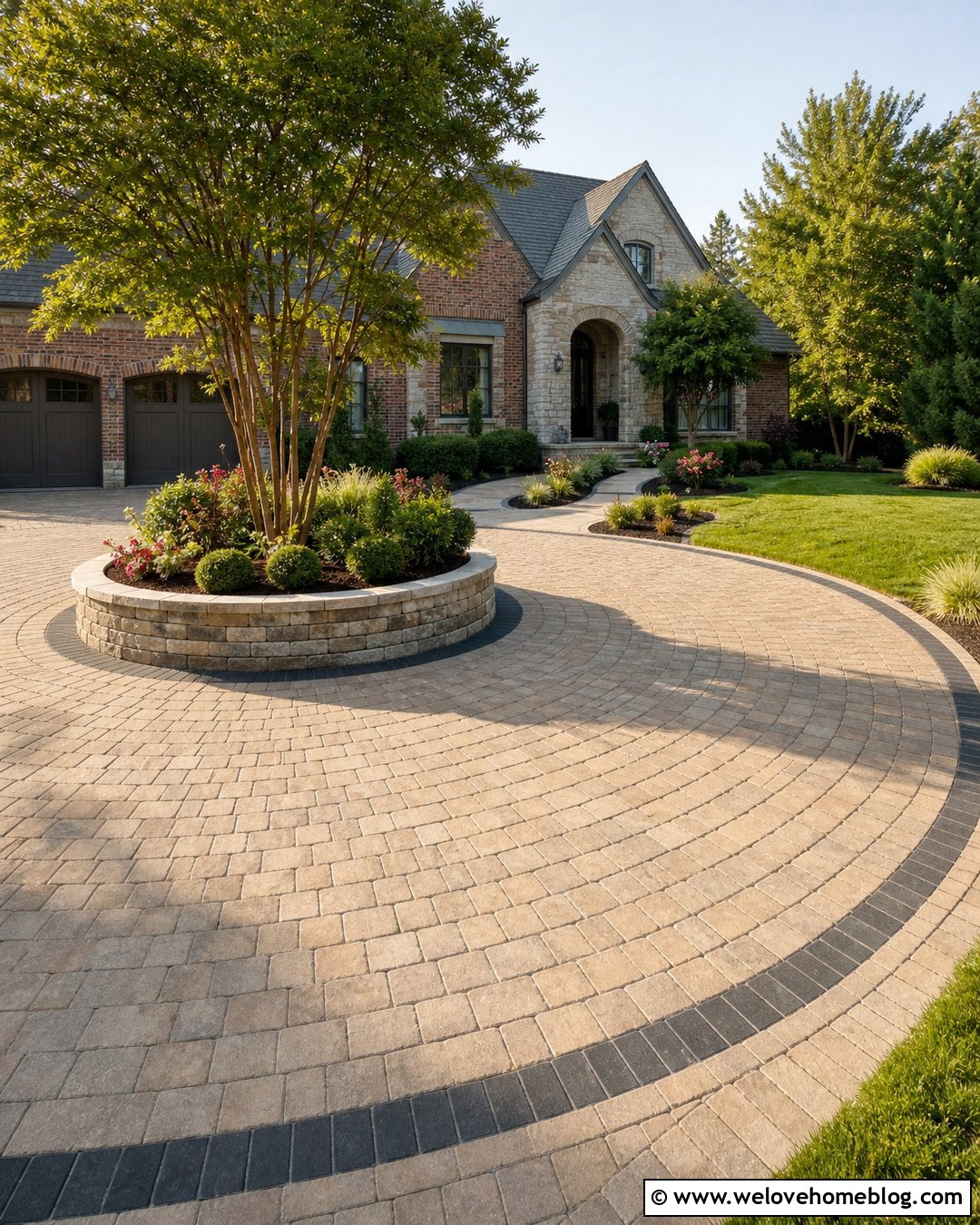 Resort Driveway With Center Island Landscaping - 25 resort driveway ideas