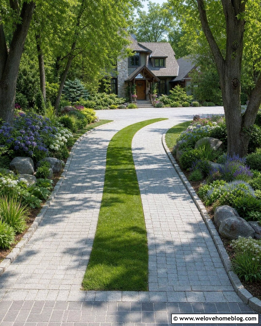 Resort Driveway With Grass Center Strip - 25 resort driveway ideas
