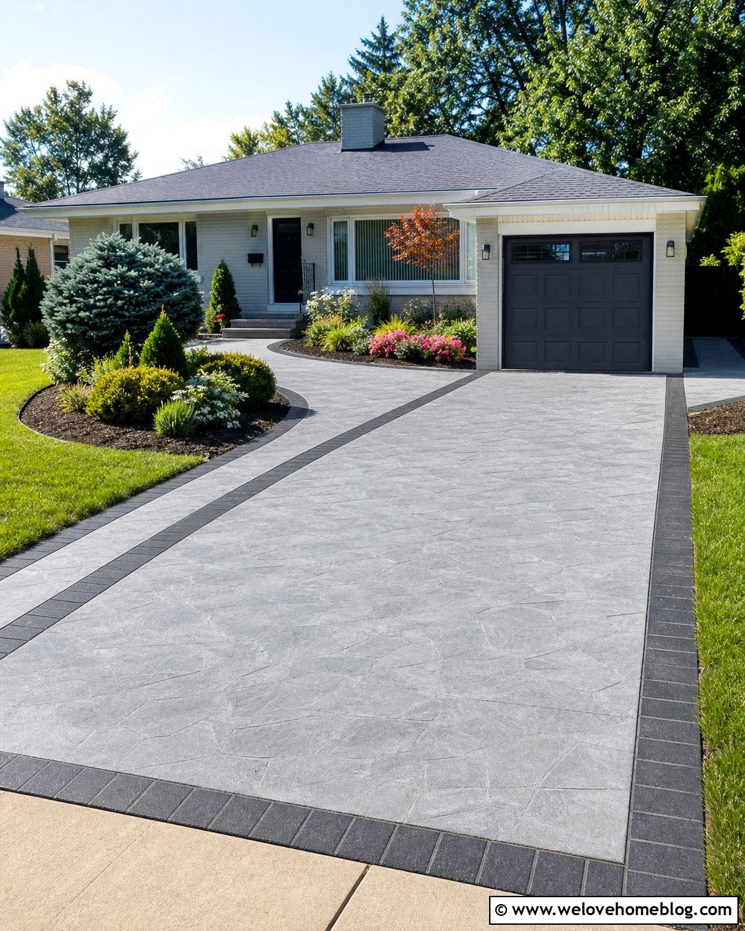 Resurfaced Concrete Driveway And Extension - 25 Concrete Driveway Extension Ideas