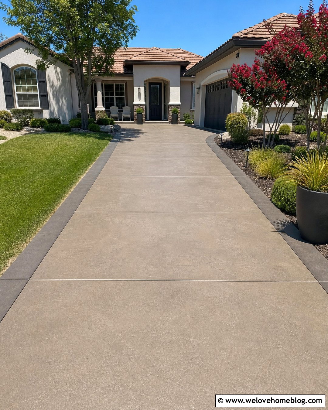 Resurfaced Concrete Driveway Overlay - 40 concrete driveway ideas