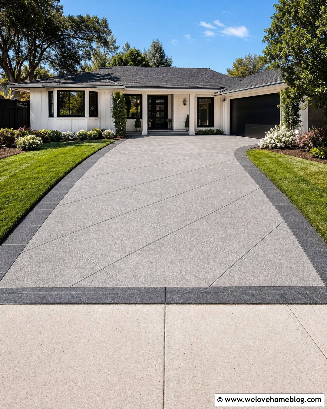 Resurfaced Diamond Pattern Concrete Driveway - 20 Diamond Pattern Concrete Driveway Ideas