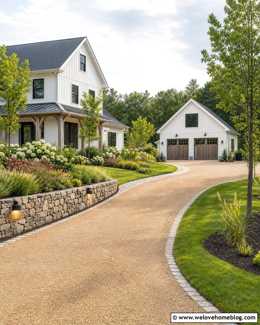 Retaining Wall With A Detached Garage Driveway - 20 Retaining Wall Driveway Garage Ideas