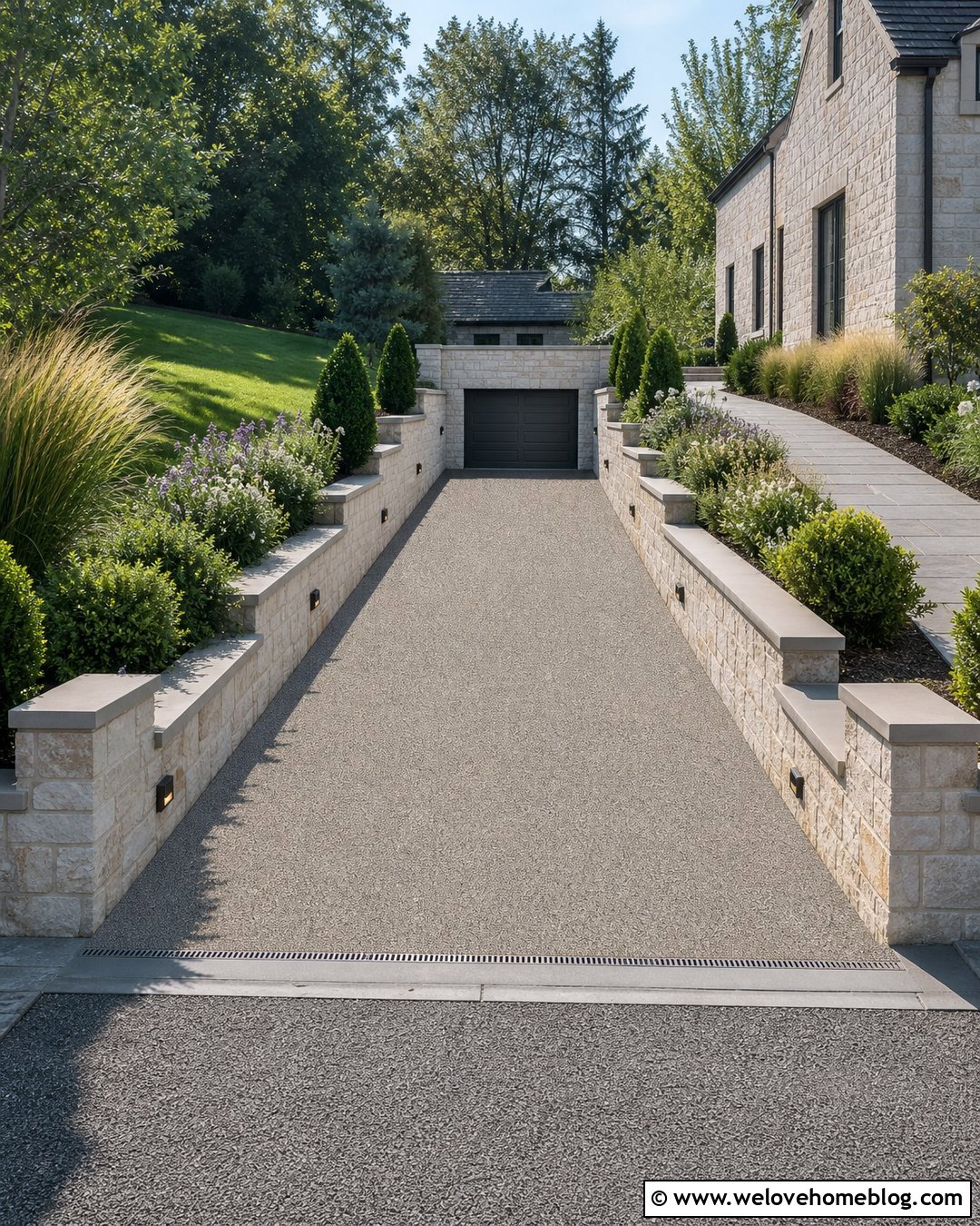 Retaining Walls On Both Sides Of A Garage Driveway - 20 Retaining Wall Driveway Garage Ideas