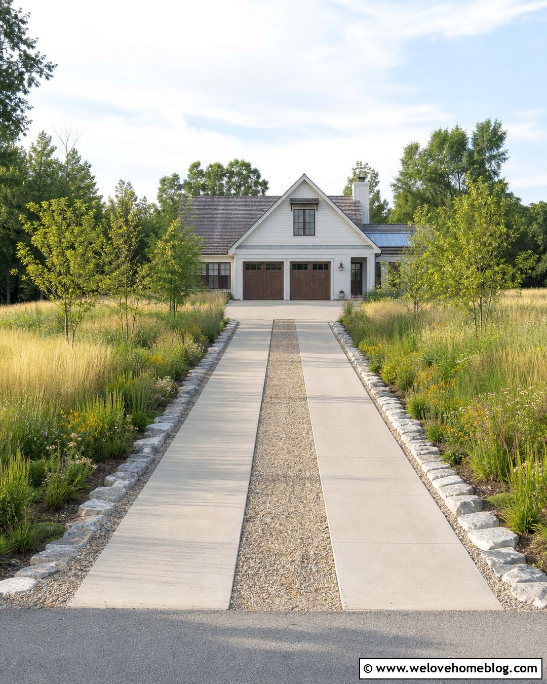 Ribbon Sand Finish Concrete Driveway - 20 Sand Finish Concrete Driveway Ideas