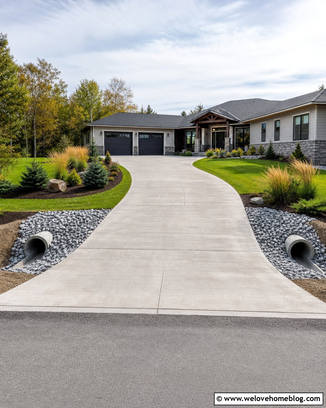 Riprap Driveway Culvert With Concrete Driveway - 20 rocks around driveway culvert ideas