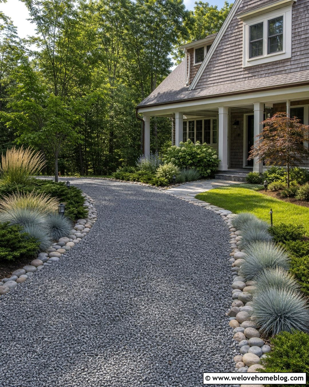 River Rock Driveway Edging - 25 Rock Driveway Edging Ideas