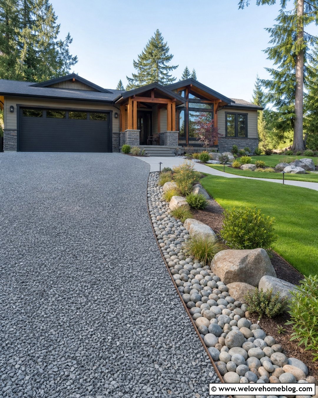 River Rock Edging For A Gravel Driveway - 25 Edging For Gravel Driveway Ideas