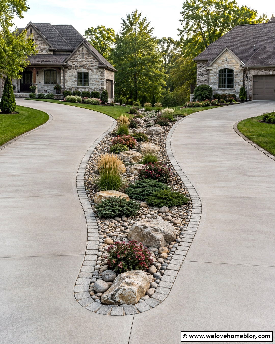 River Rock Landscaping Between Driveways - 20 landscaping between driveways ideas