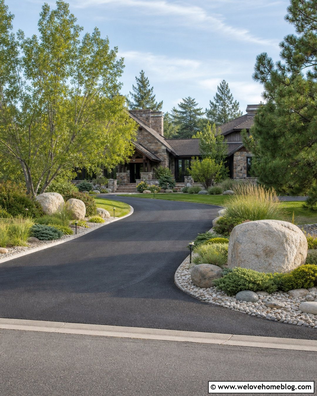 Rock Driveway Entrance With Address Boulder - 20 driveway entrance landscaping rocks ideas