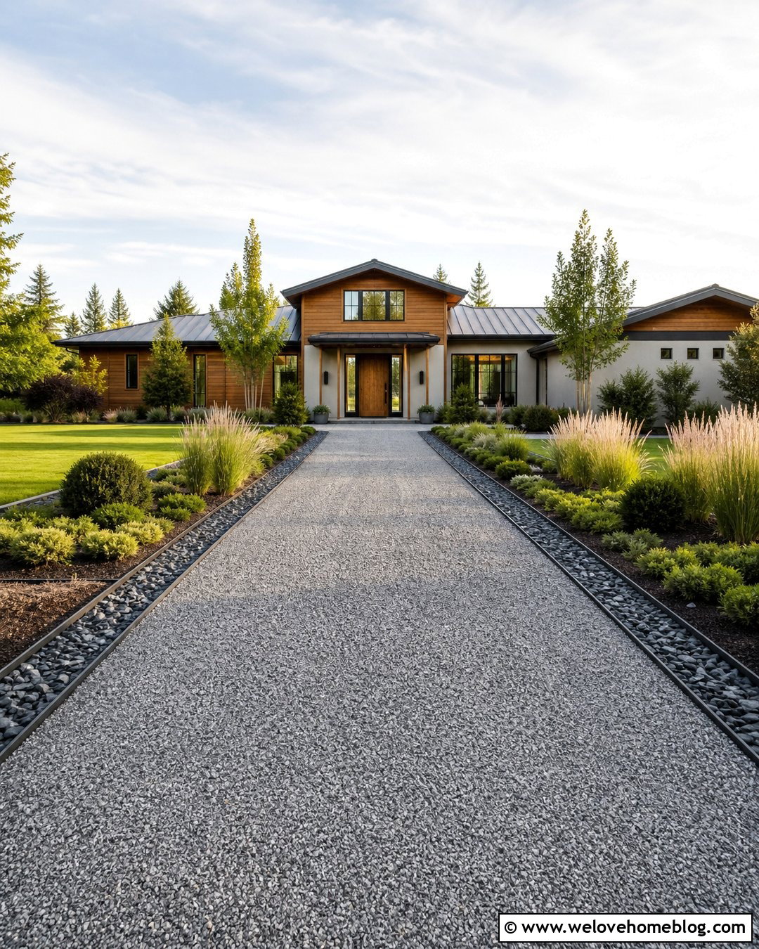 Rock Edging With Steel Border - 25 Rock Driveway Edging Ideas