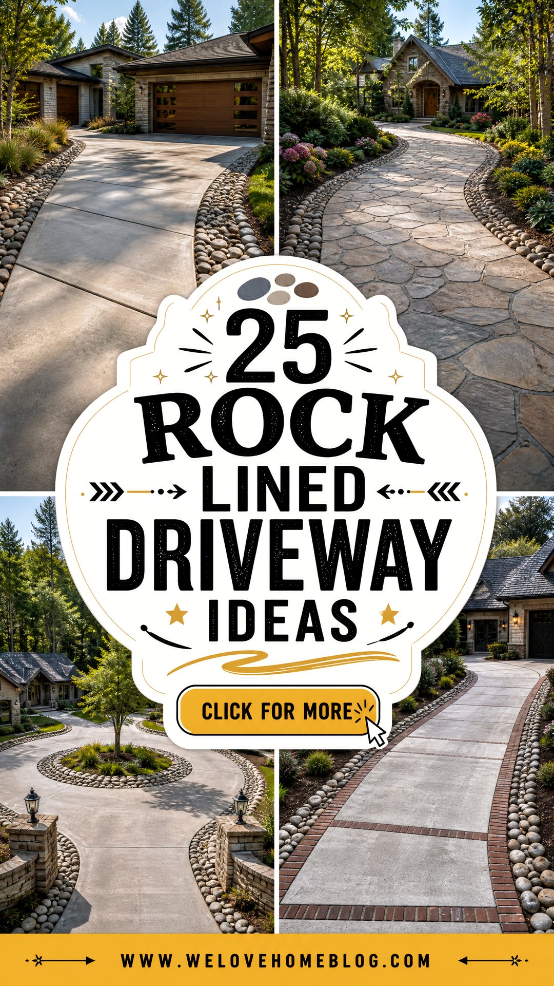 25 Rock Lined Driveway Ideas for Rustic Defined Curb Appeal - 25 Rock Lined Driveway Ideas for Rustic, Defined Curb Appeal